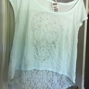 VS pink skull crop top